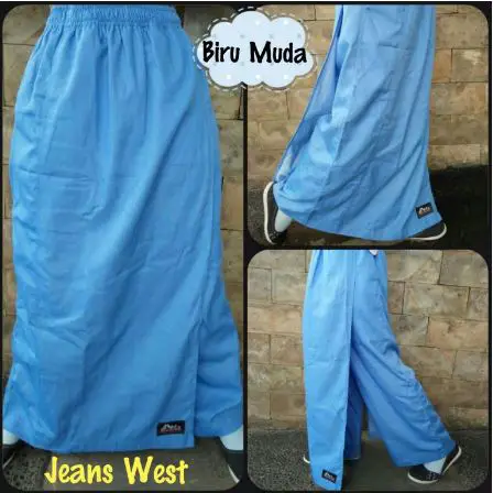 Rok celana muslimah formal Rok celana biru muda
