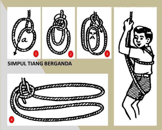 simpul tiang berganda