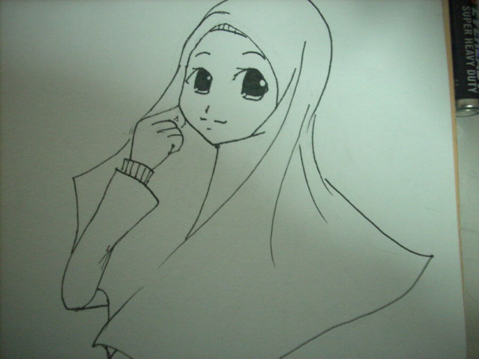 Gambar sketsa wajah cantik