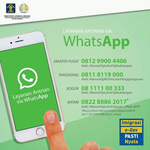 Cara Daftar Antrian Online Buat Paspor Baru lewat WhatsApp (WGS)