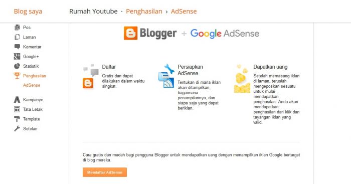 Mendaftar AdSense