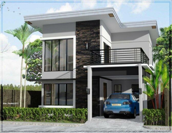 Desain Rumah Minimalis 2 Lantai Dengan Balkon yang Modern