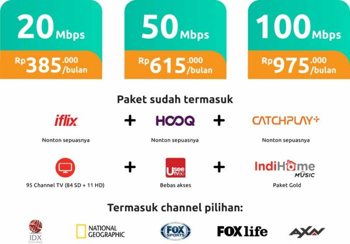 Paket Internet IndiHome Streamix