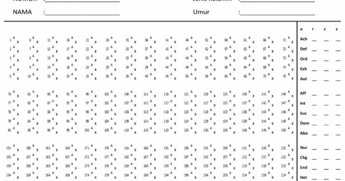 Edwards Personal Preference Schedule